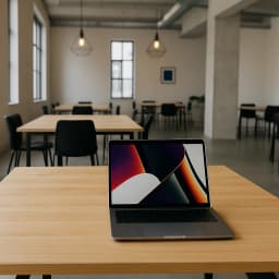 Macbook pro M1 dans un café